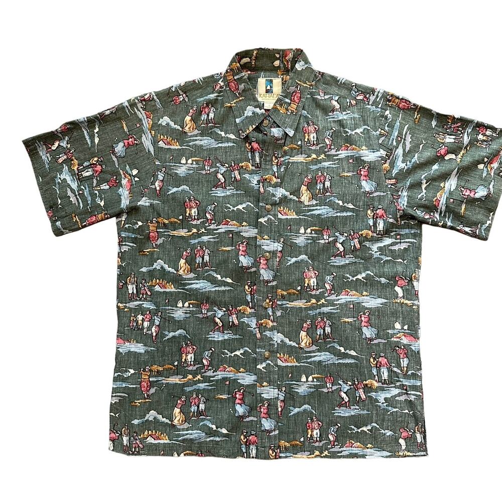Vintage Kahala Hawaiian Shirt Handcrafted Goft patern - Size Large